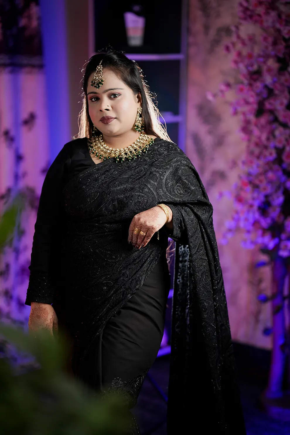 Black Chikankari Stone Work Saree – Premium Edition